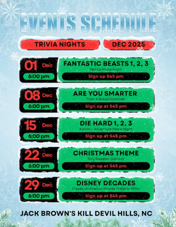 Jack Brown's Beer & Burger Joint, Trivia Night