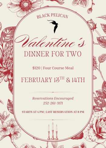 Black Pelican Oceanfront Restaurant, Valentine's Day Dinner for Two