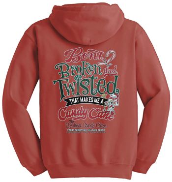 Bonzer Shack Bar & Grill, The Broken Candy Cane Hooded Sweatshirt