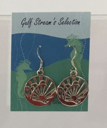 Gulf Stream Gifts, Palm Tree with Sun Rays Earrings