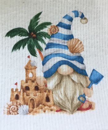 Gulf Stream Gifts, Swedish Dish Cloth - Gnome w/ sandcastle