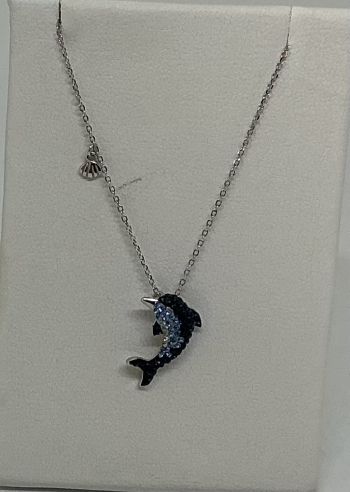 Gulf Stream Gifts, Dolphin Blue Cz Necklace