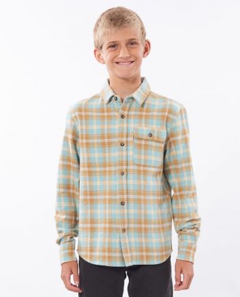 Outer Banks Boarding Company, Rip Curl Boys Saltwater Culture Check Longsleeve Shirt Mustard