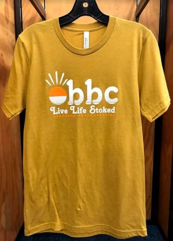 Outer Banks Boarding Company, OBBC Live Life Stoked Tee Heather Mustard