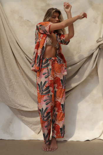 Outer Banks Boarding Company, Stone Fox Gita Wide Leg Linen Pant Siesta
