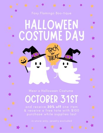 Foxy Flamingo Boutique, Halloween Costume Day